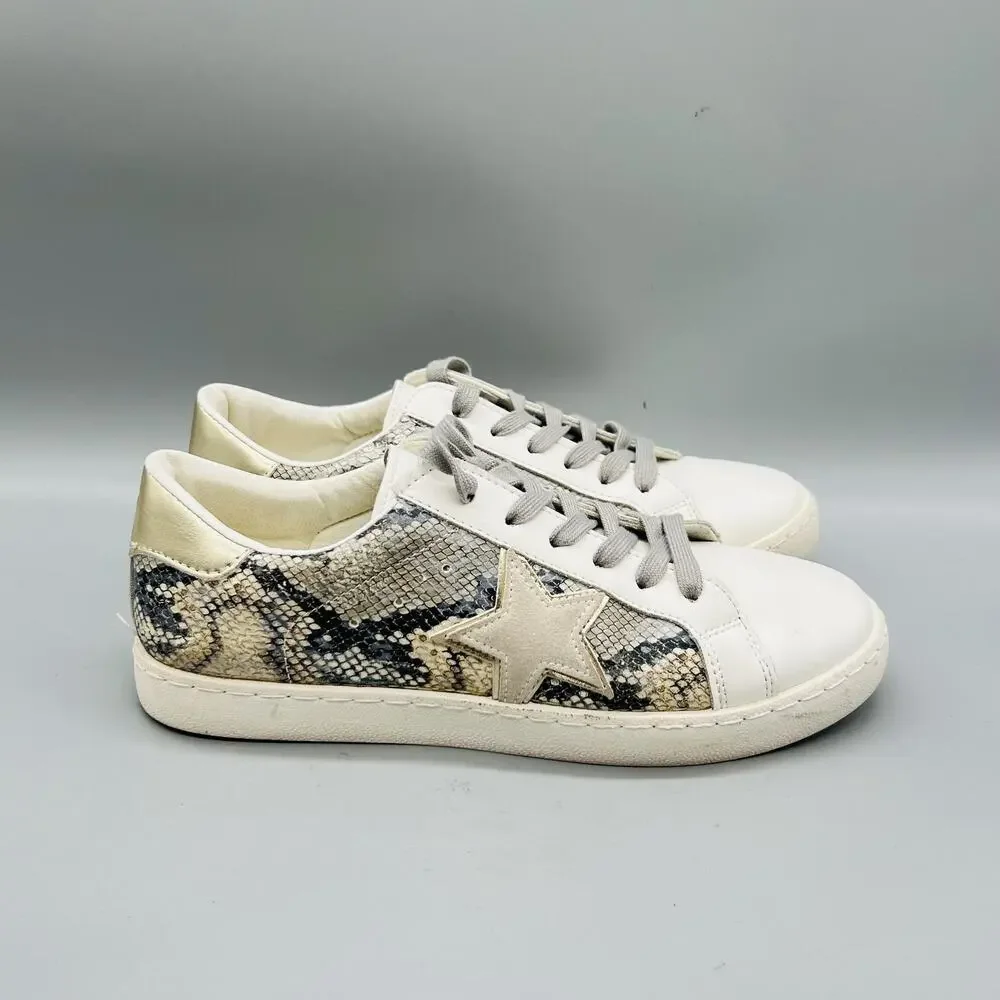 Vintage Havana Shoes Womens 7.5 Multicolor Snake Print Star Sneakers Comfort